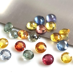 Natural Only Heated Multi Sapphire Round   Faceted  Cut 2mm AAA Quality