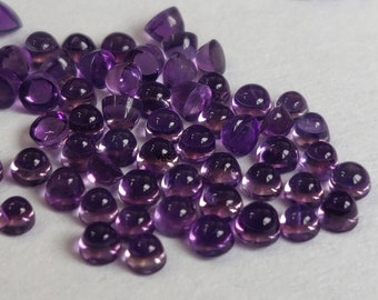 Natural Amethyst 2mm Round Cabochon  AAA Quality -  Amethyst Cabochon AAA Quality