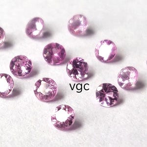 Zaffiro rosa naturale diamante rotondo taglio sfaccettato 1,75 mm qualità AAA - Zaffiro rosa rotondo