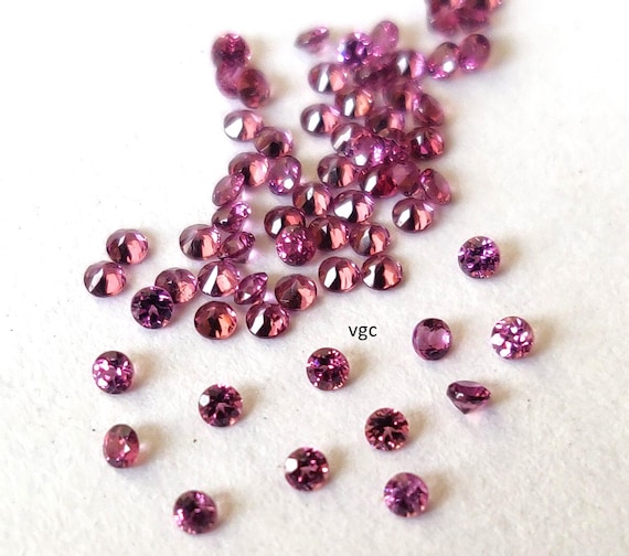 Natural Pink Rhodolite Garnet – 1mm Round Faceted AAA Gemstone - Etsy