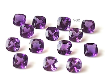 10 mm Amethyst im Kissenschliff, natürlicher loser Amethyst, lila Edelstein für die Schmuckherstellung