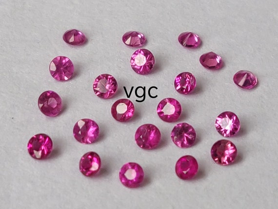 100% Natural 2.5MM Top Quality Ruby Round Diamond Cut faceted Loose Gemstones 