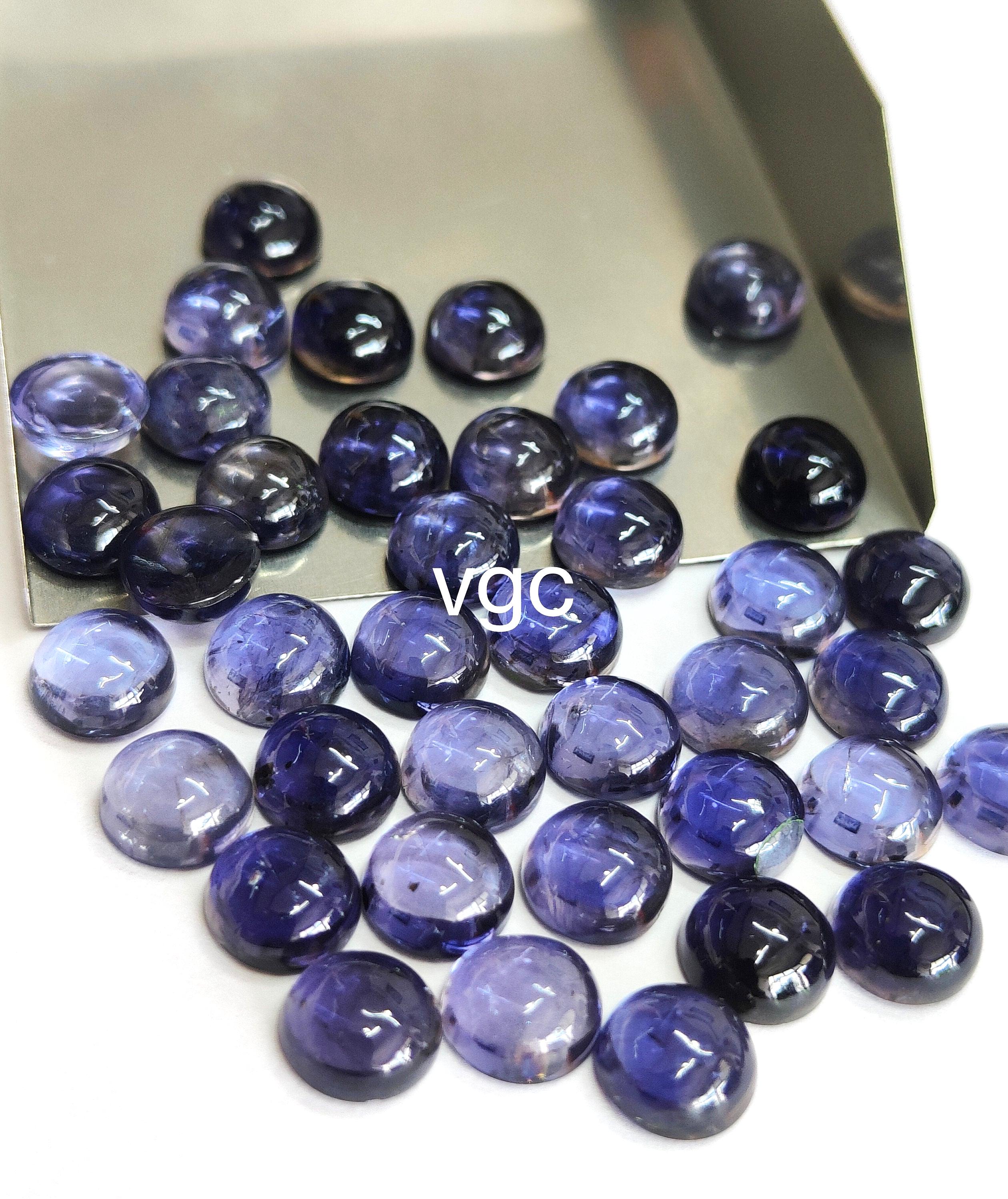 アイオライト【高品質】 天然アイオライト ラウンドカボション - 8mm AAA品質 - Etsy 日本