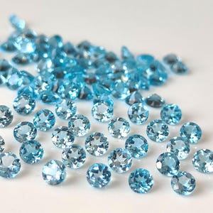 Swiss Blue Topaz Gemstone, 6mm Round Cut, Loose Topaz Stone for Jewelry Making image 3