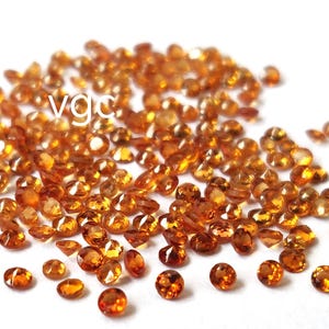 Natural Hessonite Orange Garnet 1.75 mm Round Faceted AAA Quality- Hessonite Garnet Top Quality