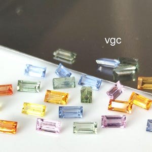 Natural Only Heated Multi Sapphire Baguette 2x4mm Faceted AAA Quality