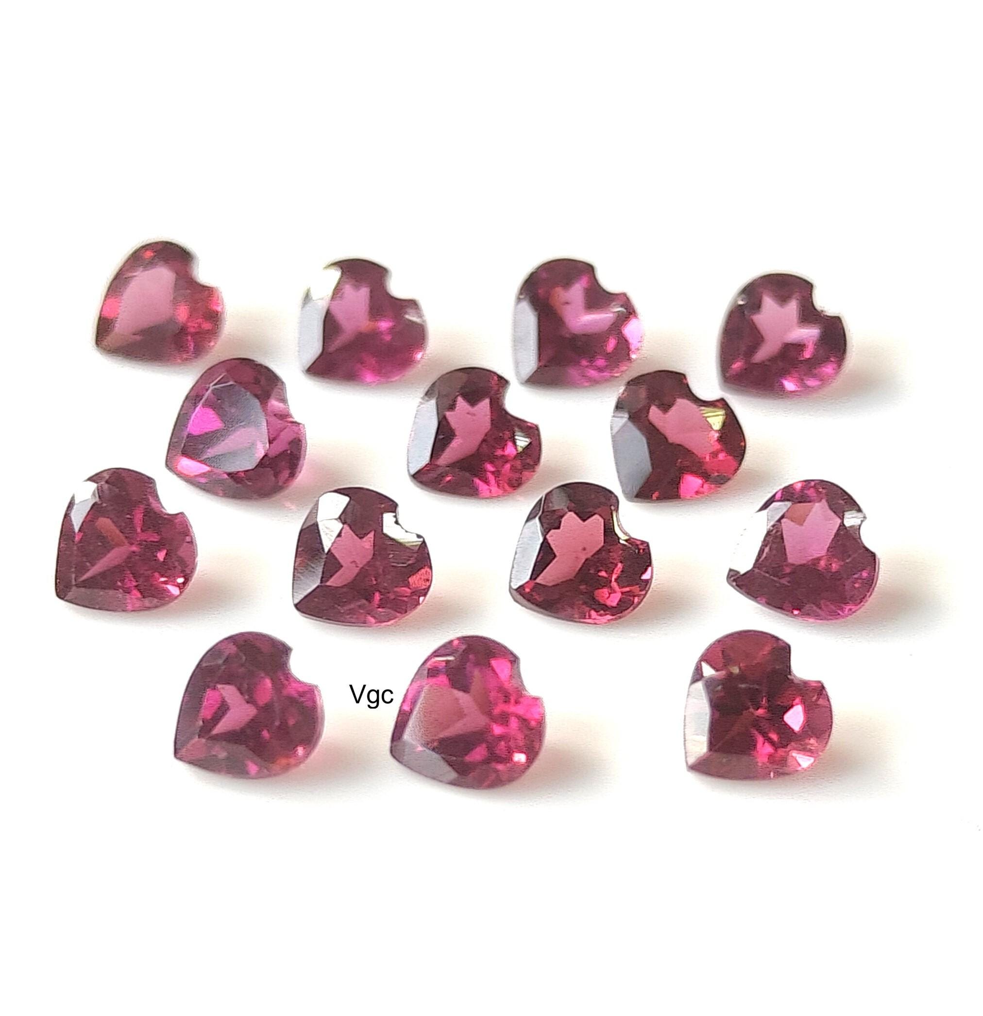 Natural Pink Rhodolite 7mm Garnet Heart Faceted AAA Quality -pink