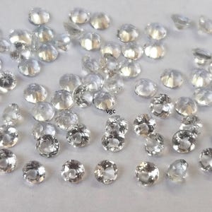 Super Top Quality Natural White Topaz Round 3mm Faceted AAA Quality-Superb Luster White Topaz