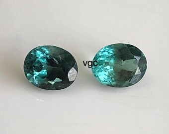 2.9CTW Natural Teal Blue Paraiba Type Tourmaline Oval Faceted 2pc Set
