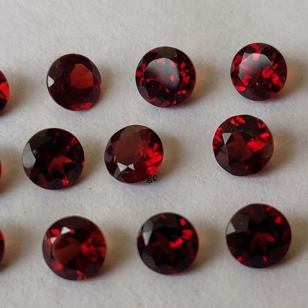 Natural Red 4mm Garnet Round  Faceted  AAA Quality - 4mm Red Garnet Faceted