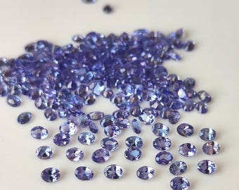 Facettierter Tansanit Oval - Edelstein (3 x 4 MM)