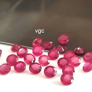 Natürliche Glas gefüllt Rubin 3 mm Rund facettiert AAA-Qualität - Glas gefüllt Rubin Runde