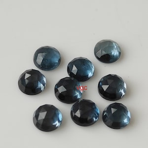 Super Top Quality Natural London Blue Topaz  Round  5mm Rose Cut AAA Quality-Superb Luster London Blue Topaz