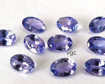 Tanzanite AAA naturelle - Pierre gemme ovale à facettes 6 x 8 mm