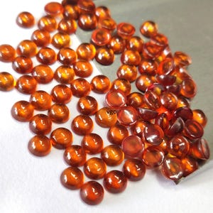 AAA Hessonite Garnet Cabochon – Orange Gemstone, Round 2.5-6mm image 1