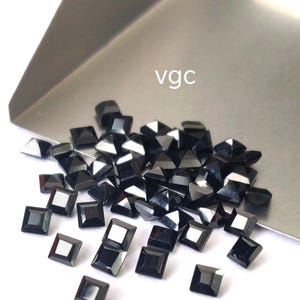 Natural Black Spinel – Square Faceted AAA Gemstone (2-10mm) image 3