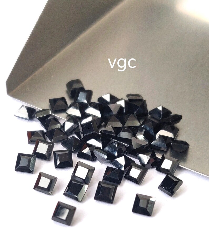 Natural Black Spinel – Square Faceted AAA Gemstone (2-10mm) image 3