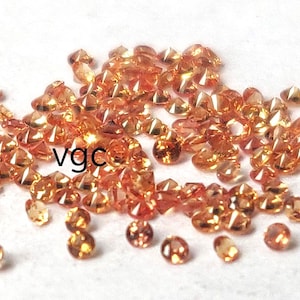 Natural Orange Sapphire Round Diamond Faceted Cut 1mm AAA Quality -Orange Sapphire Round