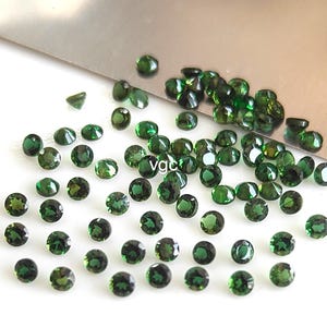 Turmalina verde natural de buena calidad, 2 mm, redonda, facetada, calidad AAA - Turmalina verde de excelente calidad