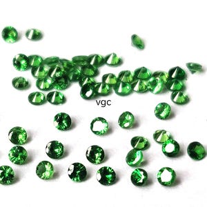 Natural Tsavorite Green Garnet 2.5mm Round Brilliant Cut AAA Quality - Green Garnet Brilliant Cut