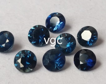 Natural Blue Sapphire Round Diamond Faceted Cut 4mm AAA Quality -Blue Sapphire Round