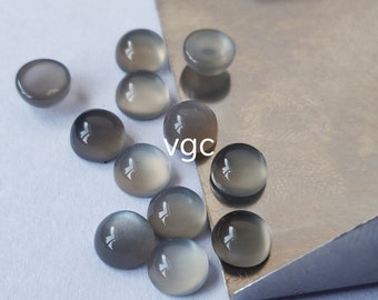 Natural  AAA Quality Grey Moonstone Round Cabochon 3mm To 8mm - Grey Moonstone Cabochon Round