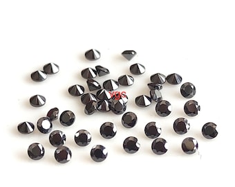 1mm Round Black Moissanite, VS Clarity, Faceted Lab Stone