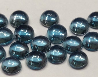 Super Top Quality Natural London Blue Topaz  Round  6mmCabochon AAA Quality-Superb Luster London Blue Topaz