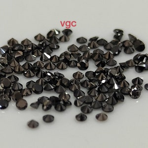 Natural Black Diamond  Brilliant Cut 3mm Round - Brilliant  Cut Black Diamond Round