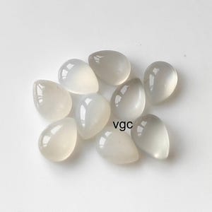Naturalny biały kamień księżycowy w kształcie gruszki, jakość AAA, kaboszon 3 x 5 mm do 7 x 10 mm - biały kamień księżycowy w kształcie gruszki