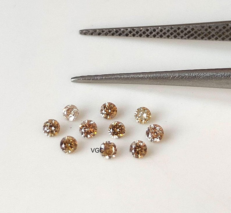 2mm Round Brown Diamond – Natural, Brilliant Cut image 8
