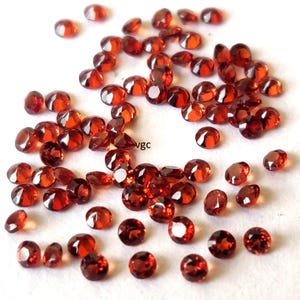 Natural Red 1.75mm Garnet Round  Faceted  AAA Quality - 1.75mm Red Garnet Faceted