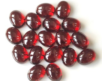 Natuurlijke rode granaat cabochon – 6 x 8 mm ovale AAA-edelsteen