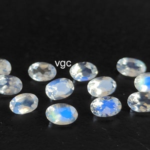 Natural  Super Top AAA Quality Rainbow Moonstone 3x5 mm Oval  Faceted   - Rainbow Moonstone Good Blue Flashy Oval Shape