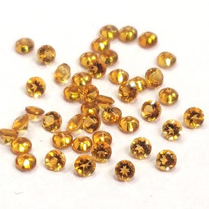 Natural Yellow Citrine Round Faceted 2 mm AAA Quality- Good Color Citrine Round Faceted