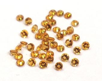 Natural Yellow Citrine Round Faceted 2 mm AAA Quality- Good Color Citrine Round Faceted