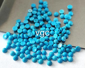 Natural Arizona Turquoise 2mm Round Cabochon - AAA Quality