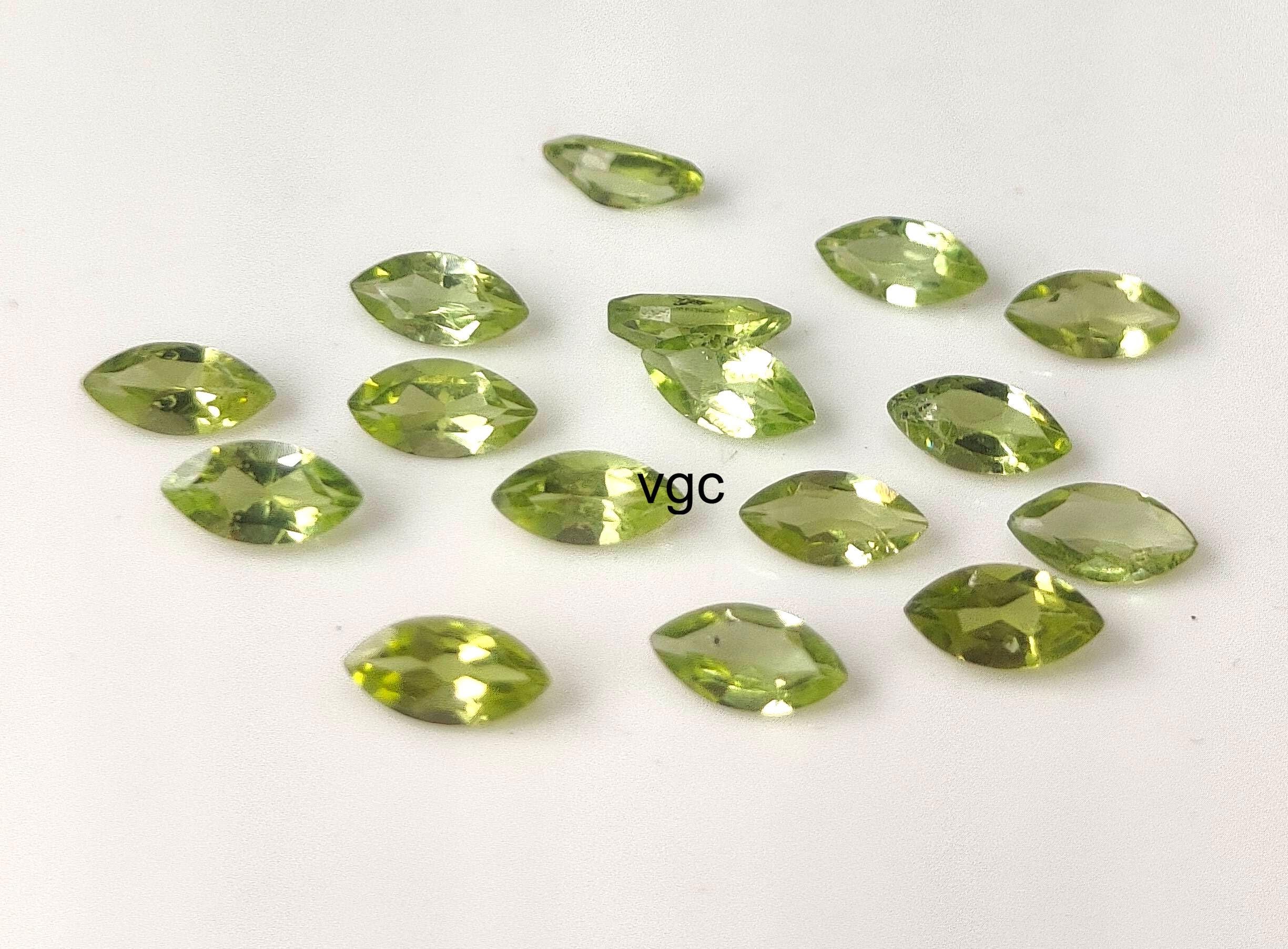 天然ペリドットマーキーズカット宝石 – 3 x 6 mm ファセットカット AAA