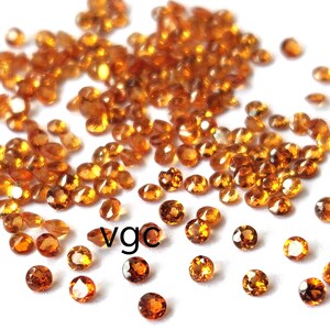 Natural Hessonite Orange Garnet 2mm Round Faceted AAA Quality- Hessonite Garnet Top Quality