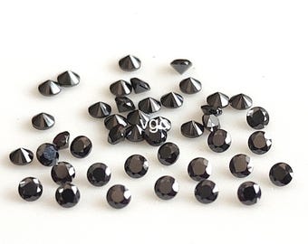 2.75mm Round Brilliant Cut Black Moissanite, VS Clarity