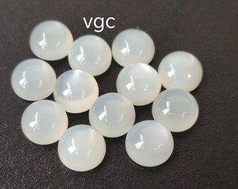 Natural  AAA Quality White Moonstone Round Cabochon 3mm To 8mm - White Moonstone Cabochon Round