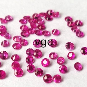 Natural Ruby Round Diamond Faceted Cut 1mm AAA Quality -Ruby Round Diamond cut