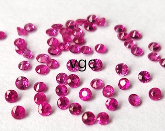 Natural Ruby 1mm Round Diamond Cut – AAA Quality Gemstone