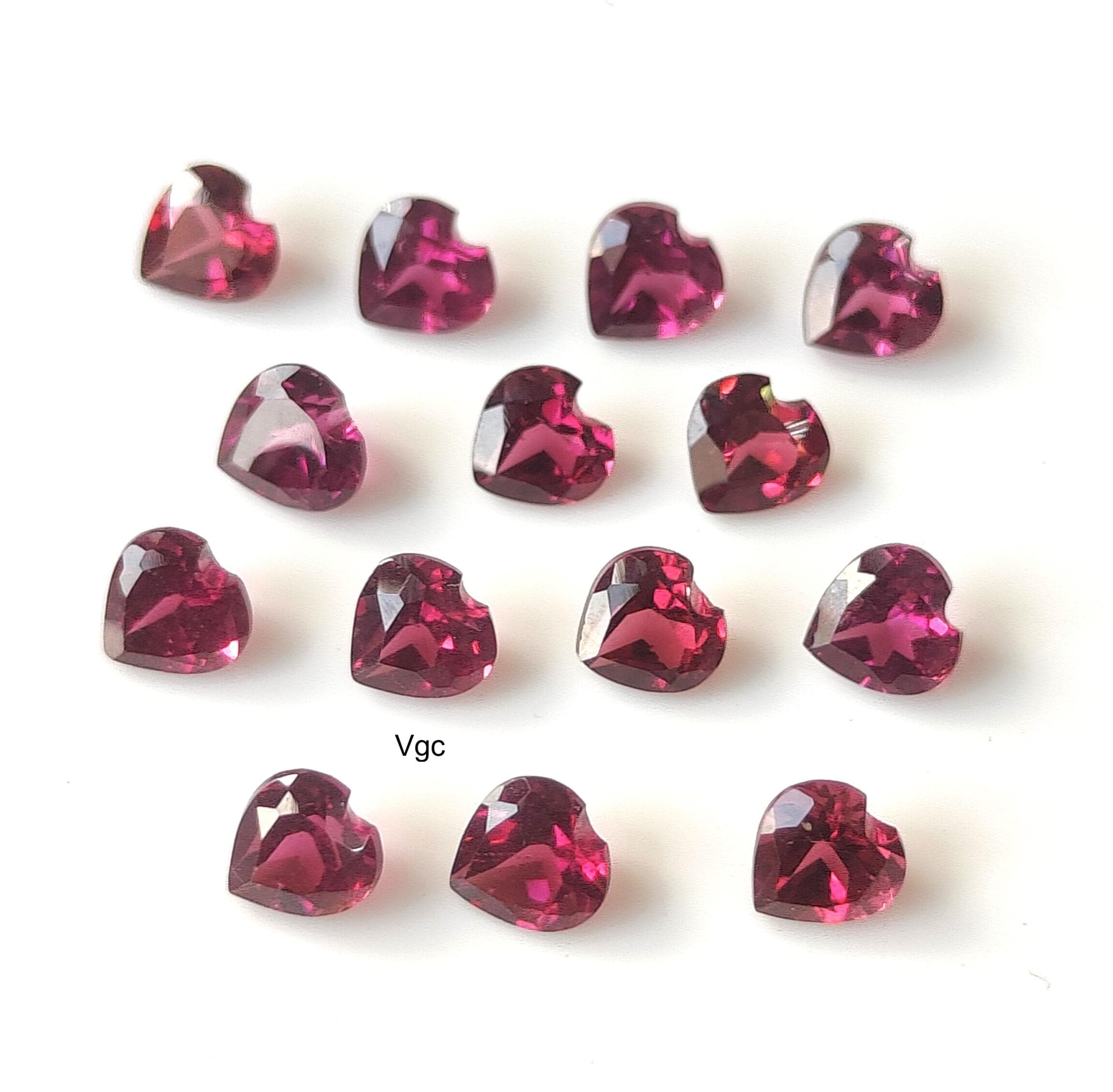 Natural Pink Rhodolite 7mm Garnet Heart Faceted AAA Quality -pink