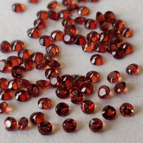 Natural Red 1.5mm Garnet Round  Faceted  AAA Quality - 1.5mm Red Garnet Faceted