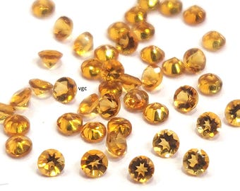 Natural Yellow Citrine Round Faceted 4 mm AAA Quality- Good Color Citrine Round Faceted