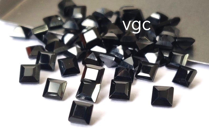 Natural Black Spinel – Square Faceted AAA Gemstone (2-10mm) image 5