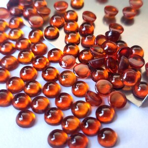 AAA Hessonite Garnet Cabochon – Orange Gemstone, Round 2.5-6mm image 2