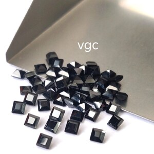 Natural Black Spinel – Square Faceted AAA Gemstone (2-10mm) image 4