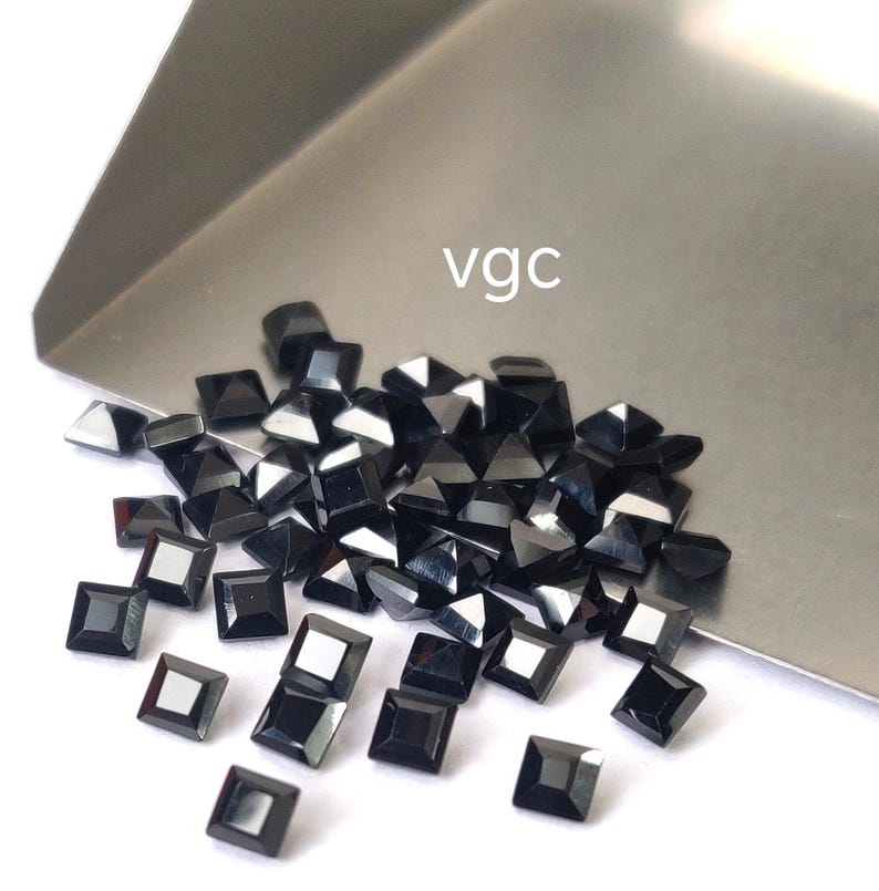Natural Black Spinel – Square Faceted AAA Gemstone (2-10mm) image 4